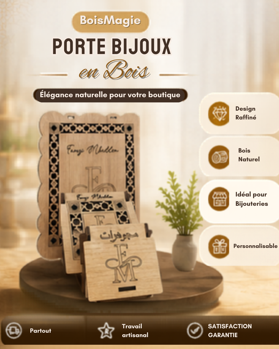 Box bijoux MDF personnalisables
